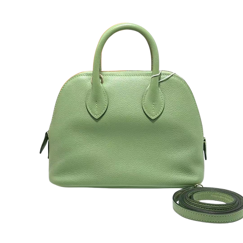 Pre-Owned HERMÈS Bolide 1923 Mini Bag in the avocado green shade known as Vert Criquet SZ6062607275229