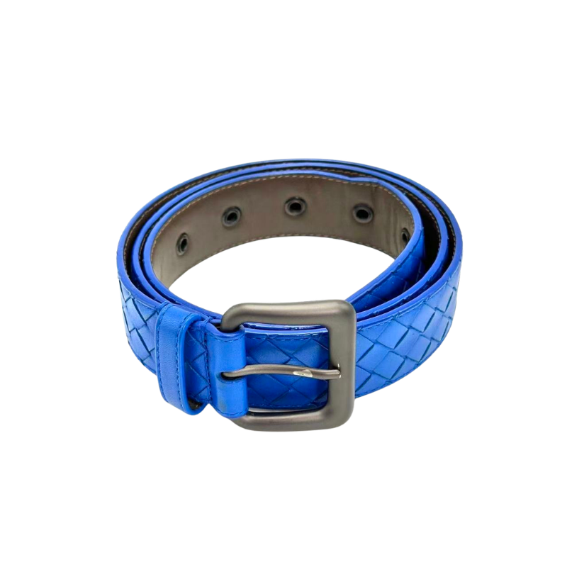 Pre-Owned Bottega Veneta Blue Woven Leather Belt SZ3102603234324