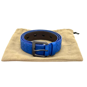 Pre-Owned Bottega Veneta Blue Woven Leather Belt SZ3102603234324