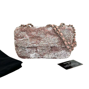 Pre-Owned  CHANEL Classic Small Double Flap Bag (Pink &amp; Gray Sequin) SZ3102608020285