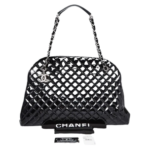 Pre-Owned Chanel Pre-Owned 2011 Large Quilted Patent Just Mademoiselle Bowling Bag N20728311