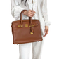 Pre-Owned Hermès Birkin 30 Handbag in Gold with Gold Hardware SZ3072607143137