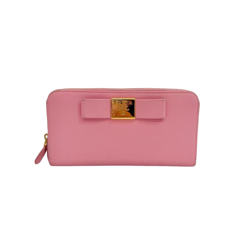 Pre-Owned Prada Saffiano calfskin full-zip long wallet N23566312