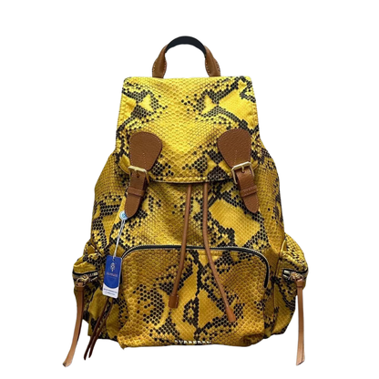 Pre-Owned Burberry Rucksack in yellow snakeskin-print SZ3072605172864