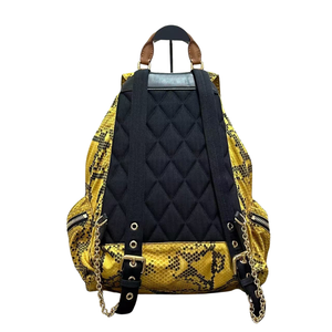 Pre-Owned Burberry Rucksack in yellow snakeskin-print SZ3072605172864