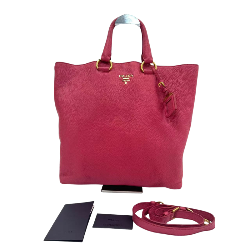 Pre-Owned Prada Vitello Daino Open Convertible Tote N23718555