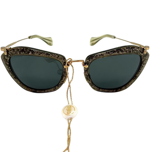 Pre-Owned Miu Miu Noir MU 10NS (also referred to as the SMU10N model) sunglasses SZ3062601152373