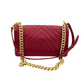 Pre-Owned CHANEL Le Boy Medium Flap Bag in burgundy chevron leather N23909162
