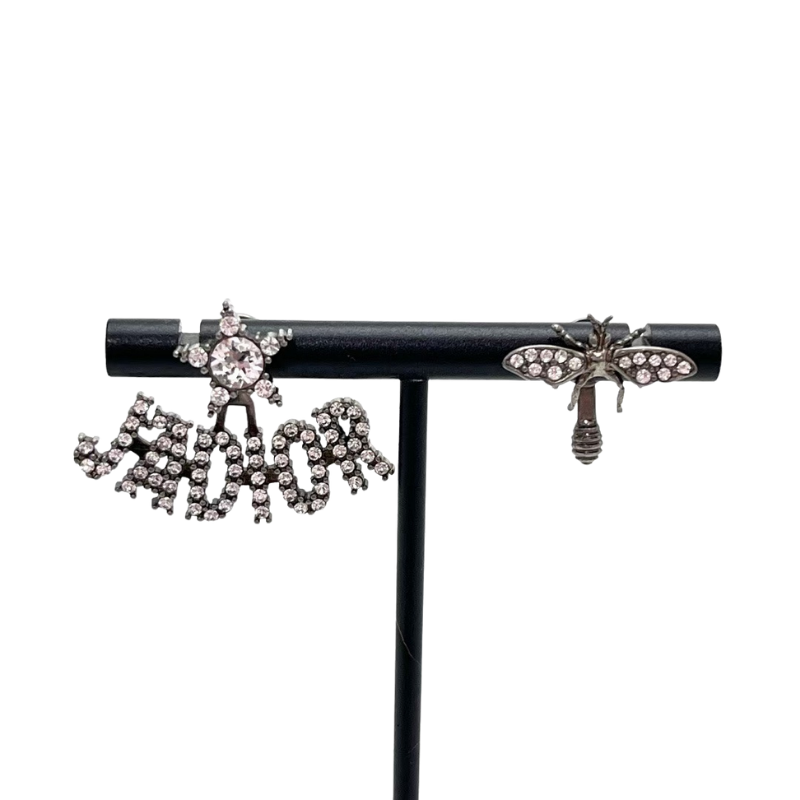 Pre-Owned Dior J'Adior Asymmetric Bee & Star Stud Earrings SZ3032601264270
