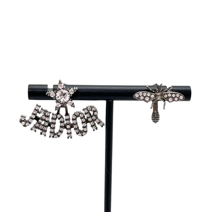 Pre-Owned Dior J'Adior Asymmetric Bee & Star Stud Earrings SZ3032601264270