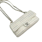 Pre-Owned CHANEL Distressed Calfskin Straight Line Stitch Flap Bag, also frequently referred to as a Straight Line Stitch Flap Crossbody Bag SZ3032605040654