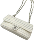 Pre-Owned CHANEL Distressed Calfskin Straight Line Stitch Flap Bag, also frequently referred to as a Straight Line Stitch Flap Crossbody Bag SZ3032605040654