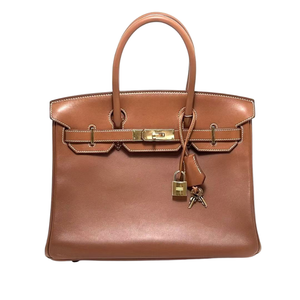 Pre-Owned Hermès Birkin 30 Handbag in Gold with Gold Hardware SZ3072607143137