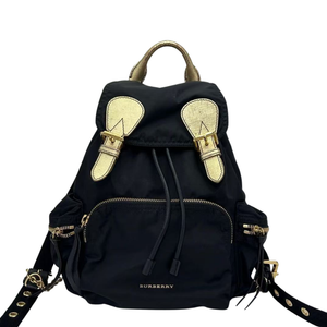 Pre-Owned Burberry Nylon Medium Rucksack Runway Backpack in Black and Gold SZ3022604111648