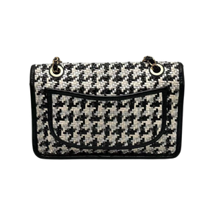Pre-Owned CHANEL Classic Flap Medium Houndstooth Woven Bag SZ3072606264589