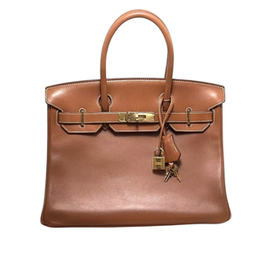 Pre-Owned Hermès Birkin 30 Handbag in Gold with Gold Hardware SZ3072607143137