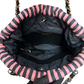 Pre-Owned CHANEL Black & Pink Striped Gold-Hardware "Coco Beach" Tote SZ3072603254704