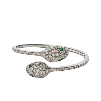 Pre-Owned BVLGARI Serpenti Seduttori White Gold Double-Headed Bracelet SZ3042606234048