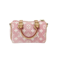 Pre-Owned Louis Vuitton Nano Speedy Pink Denim Jacquard Handbag SZ3022604050819