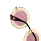 Pre-Owned Gucci GG0113S "L'Aveugle Par Amour" round-frame sunglasses SZ3042601010059