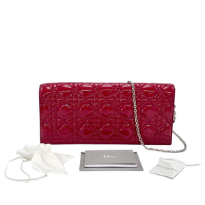 Pre-Owned Lady Dior Pouch with Chain in Red Patent SZ3042606233960