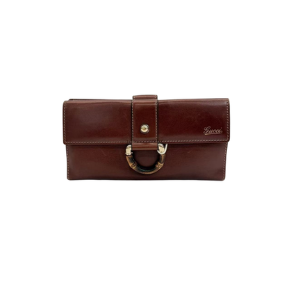 Pre-Owned Gucci Bamboo-Detail Flap Long Wallet