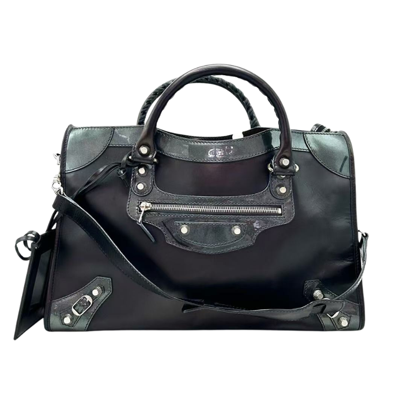 Pre-Owned  BALENCIAGA Limited Edition City Series Medium Patchwork Leather Motorcycle Bag SZ3022603173034