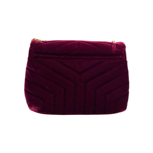 Pre-Owned Saint Laurent (YSL) Loulou Bag in burgundy velvet SZ3052606234130