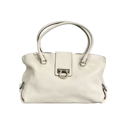 Pre-Owned Salvatore Ferragamo Gancini Pebbled Leather Shoulder Bag SZ3022607214273