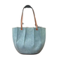Pre-Owned Loewe x Paula’s Ibiza Small Shell Denim Tote Bag features a distinctive pleated half-moon silhouette SZ6062607234685