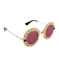 Pre-Owned Gucci GG0113S "L'Aveugle Par Amour" round-frame sunglasses SZ3042601010059