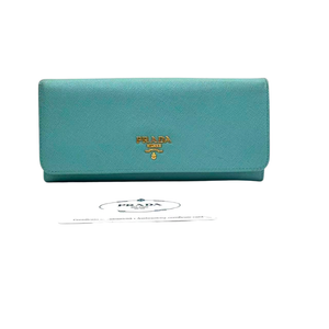 Pre-Owned Prada Saffiano Metal Leather Continental Flap Wallet N23859400