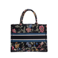 Pre-Owned Dior Medium Book Tote Black Multicolor Dior Petites Fleurs embroidery SZ3102606050616