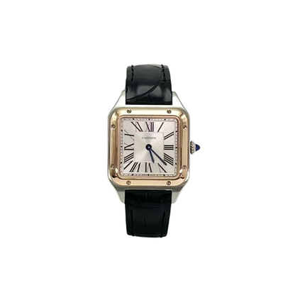 Pre-Owned Cartier Santos-Dumont watch in a sleek, two-tone stainless steel and 18K rose gold execution SZ5102607234789