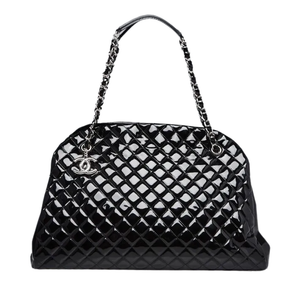 Pre-Owned Chanel Pre-Owned 2011 Large Quilted Patent Just Mademoiselle Bowling Bag N20728311