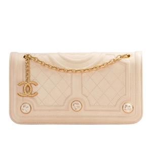 Pre-Owned Chanel Limited Edition CC Porcelain Button Flap Bag N21396015