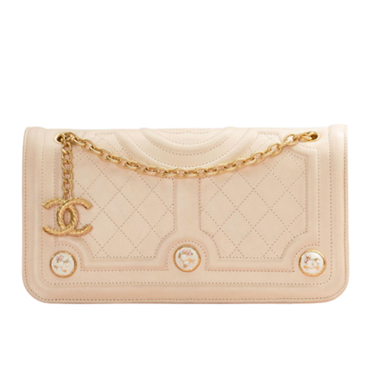 Pre-Owned Chanel Limited Edition CC Porcelain Button Flap Bag N21396015