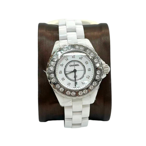 Pre-Owned Chanel J12 White Ceramic Diamond-Set Watch N23387385