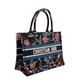Pre-Owned Dior Medium Book Tote Black Multicolor Dior Petites Fleurs embroidery SZ3102606050616