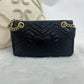 Pre‑Owned Gucci GG Marmont Black Quilted Chain Shoulder Bag N24669036