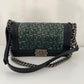 Pre-Owned Chanel Le Boy Medium Tweed Green Black Flap Shoulder/Crossbody Bag N24471005