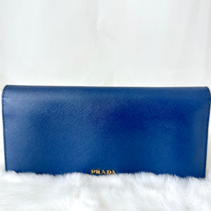 Pre-Owned Prada Jeweled Flap Wallet (Navy Blue) /N25208481