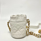 Pre-Owned Chanel 22A Mini Drawstring Bucket Bag | White Caviar & Gold Hardware | Full Set N21766683