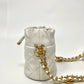 Pre-Owned Chanel 22A Mini Drawstring Bucket Bag | White Caviar & Gold Hardware | Full Set N21766683