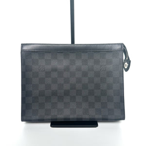 ✨Pre-Owned LV Damier Graphite Pochette Voyage MM 🖤 | 26.5cm | Microchip Version | N24849732