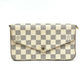 Pre-Owned Louis Vuitton Damier Azur Pochette Felicie Chain Wallet (2017) /N25210484