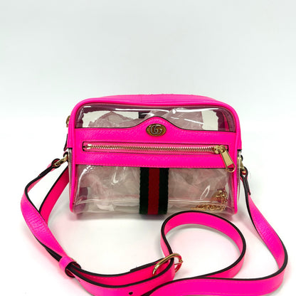 Pre‑Owned Gucci Ophidia Pink Jelly Transparent Camera Crossbody Bag N24591398