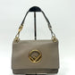 Pre-Owned Fendi Kan F Logo Taupe Smooth Leather Shoulder Crossbody Bag N24472035