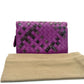 Pre‑Owned Bottega Veneta Intrecciato Python Trim Long Flap Wallet N23374902