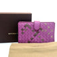Pre‑Owned Bottega Veneta Intrecciato Python Trim Long Flap Wallet N23374902
